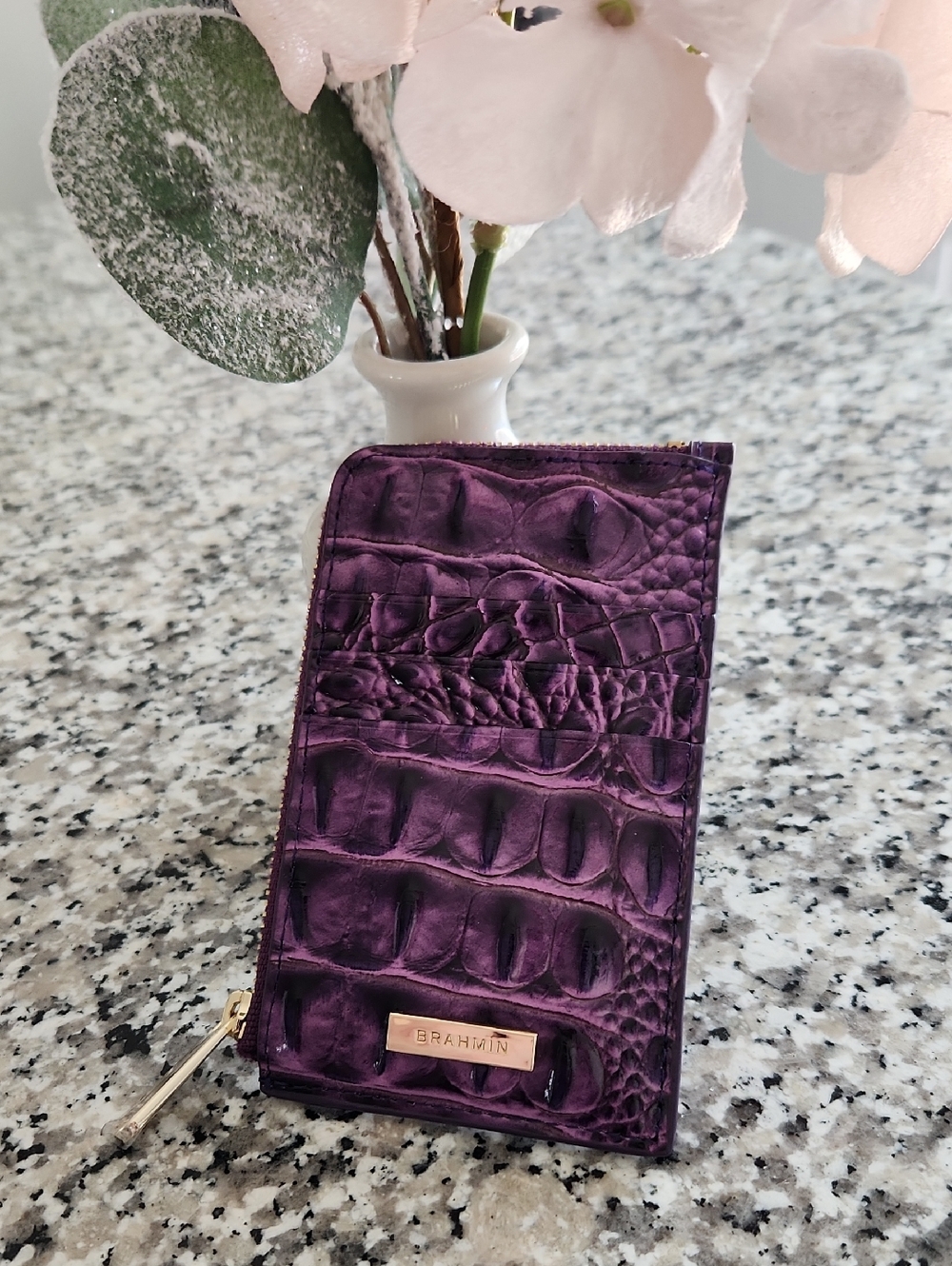 New Without Tag Brahmin Purple Melbourne Card Holder Wallet - Picture 9 of 9